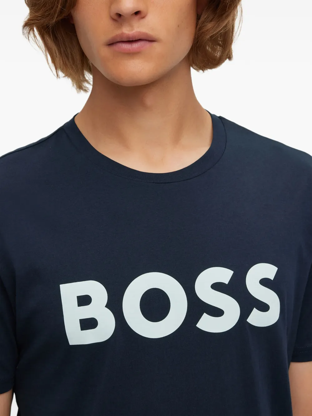BOSS T-shirt met logo Blauw