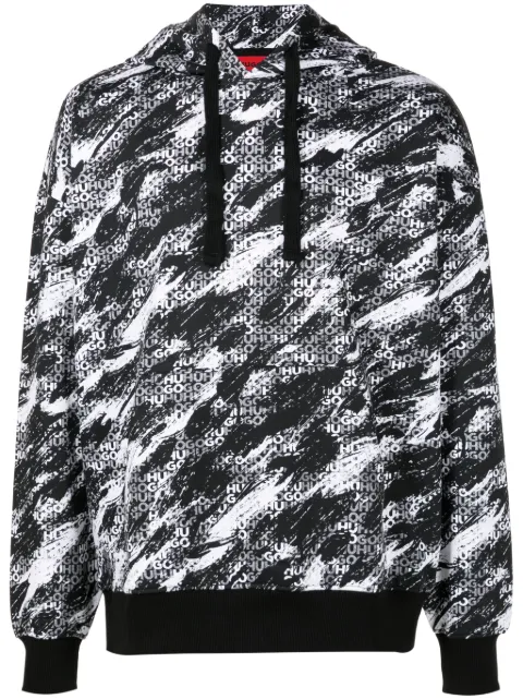 HUGO Hoodie mit Graffiti-Effekt