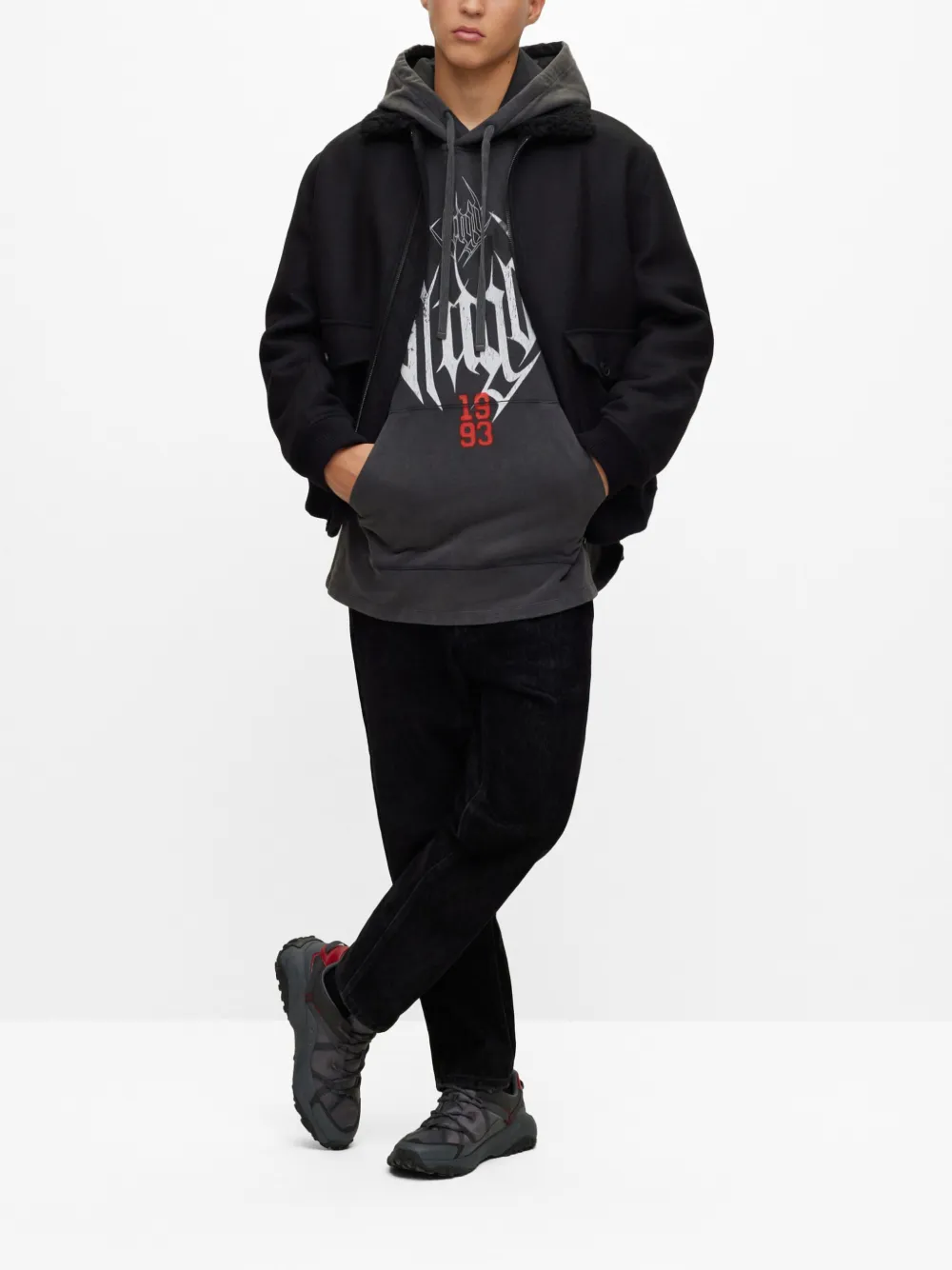 HUGO logo-print cotton hoodie | Hoodies | Image 2
