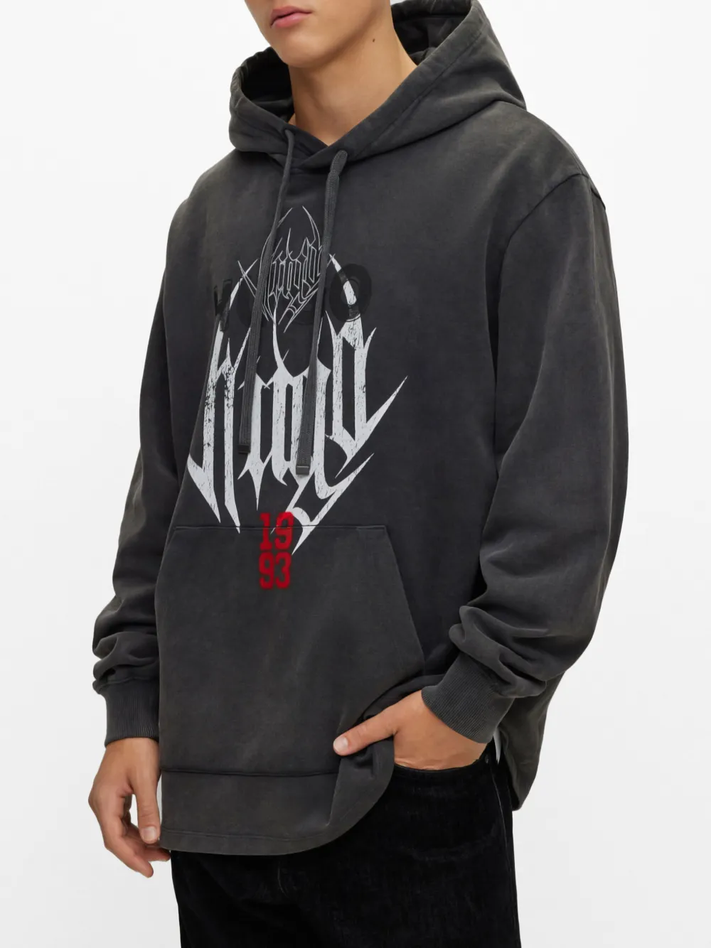 HUGO Hoodie met logoprint Zwart