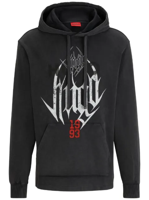 HUGO logo-print cotton hoodie