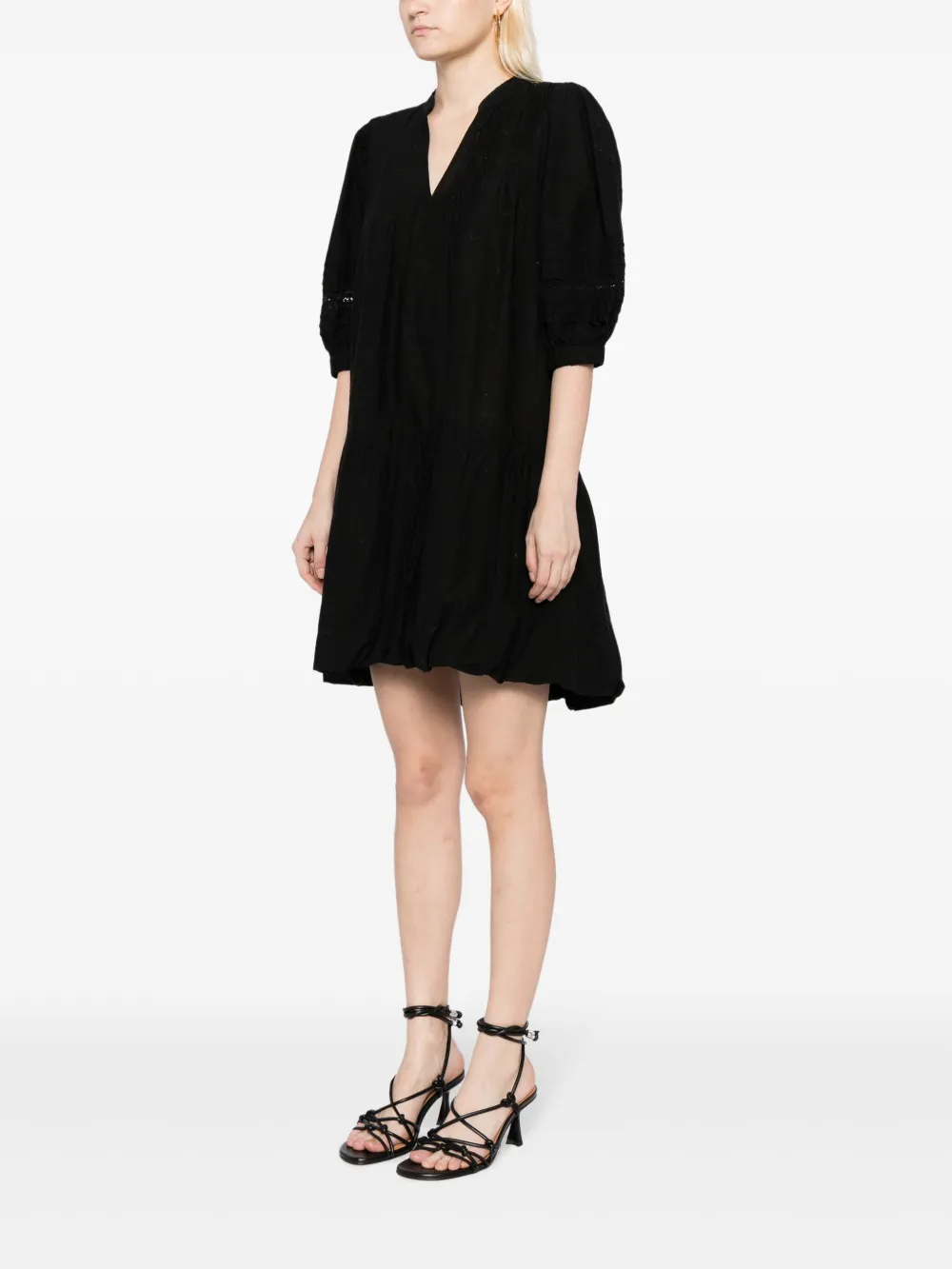 Sea Mini-jurk met V-hals Zwart