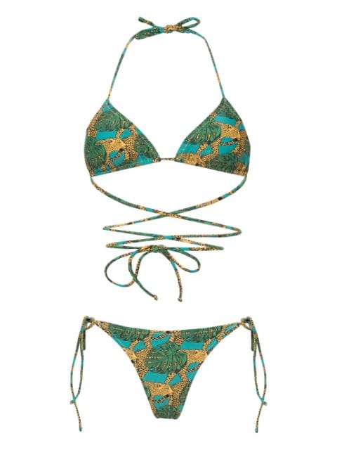 Reina Olga Miami Jungle Fever-print bikini set