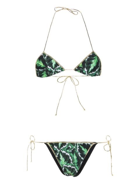Reina Olga Sam leaf-print bikini set