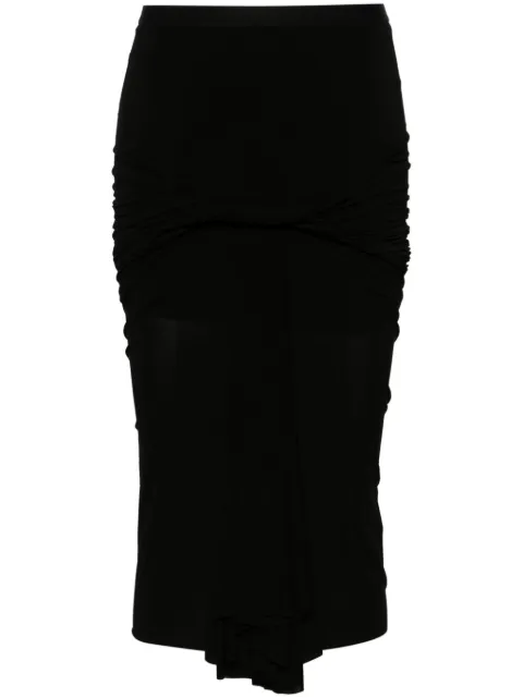 Rick Owens twist-detailing midi skirt