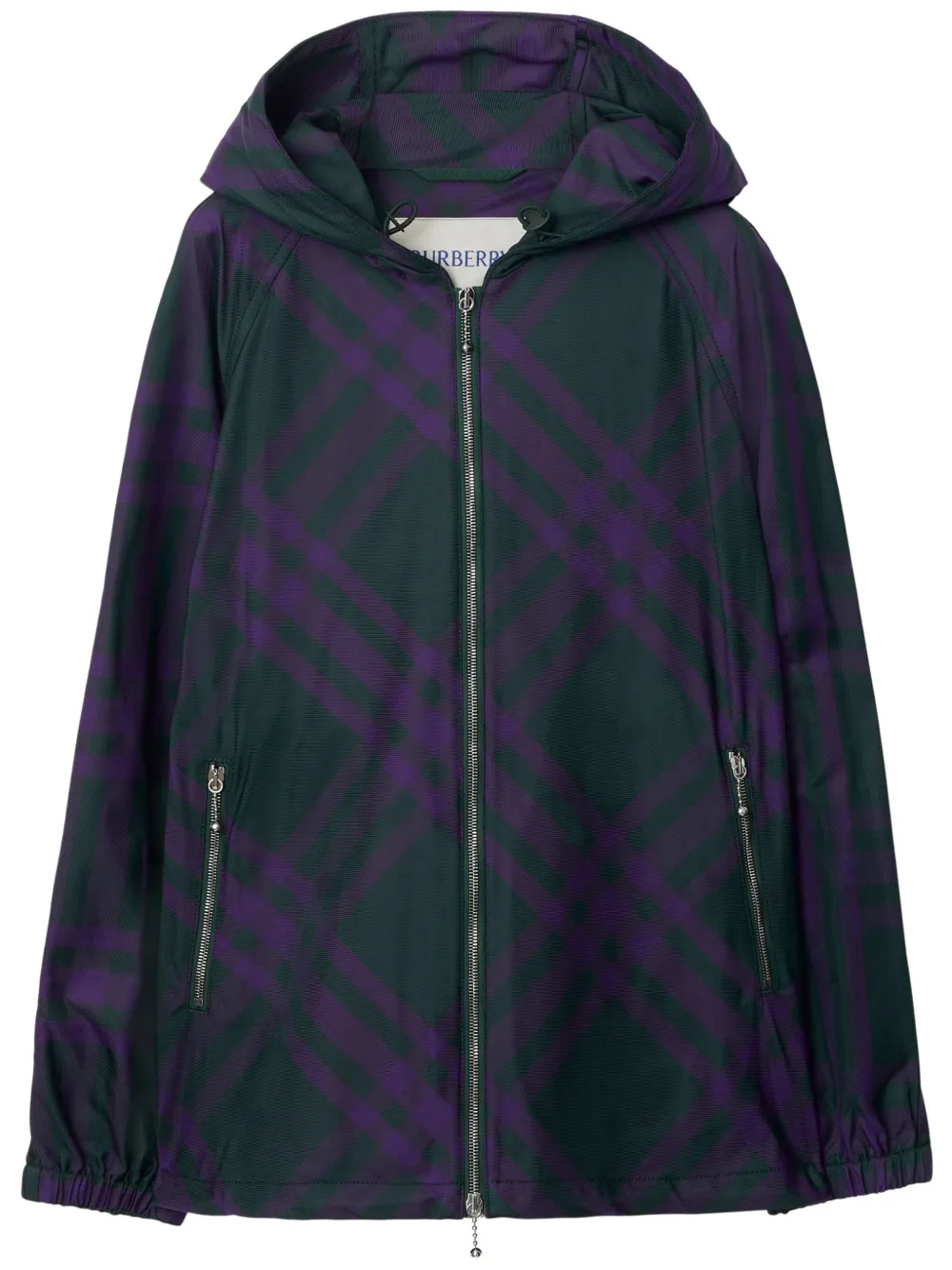 BURBERRY CHECK-PATTERN HOODED JACKET