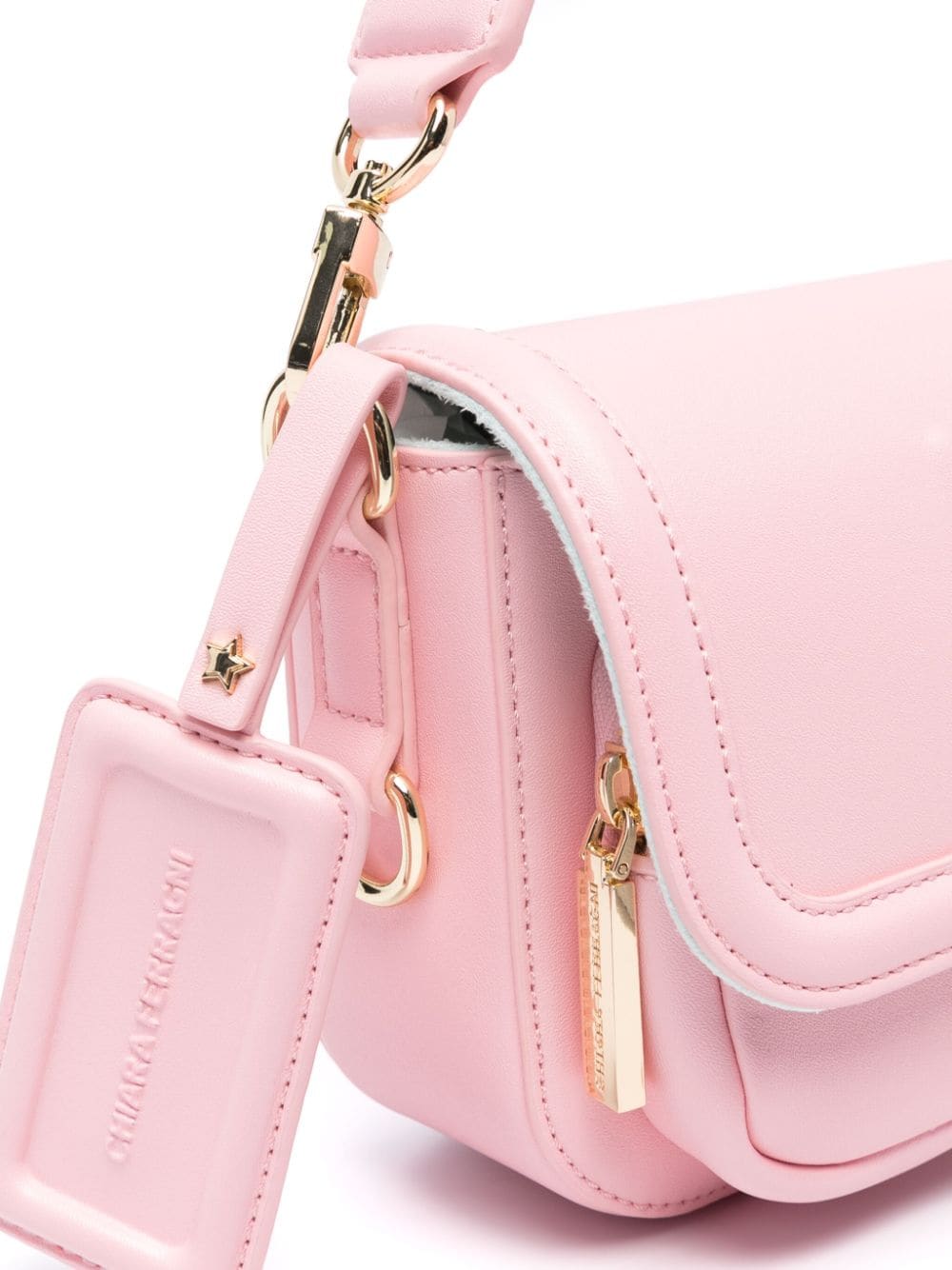 Chiara Ferragni Eyelike leren clutch Roze