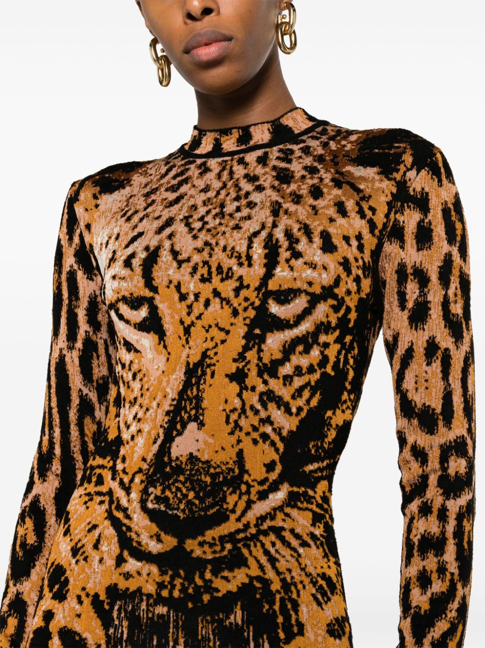 Roberto Cavalli Jurk met luipaardprint Beige