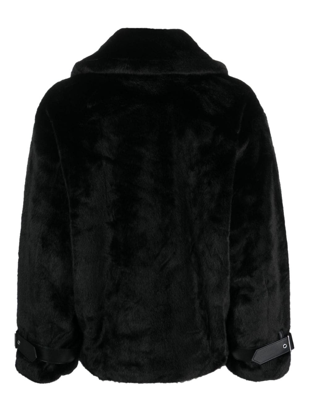 Jakke faux-fur zipped jacket - Zwart