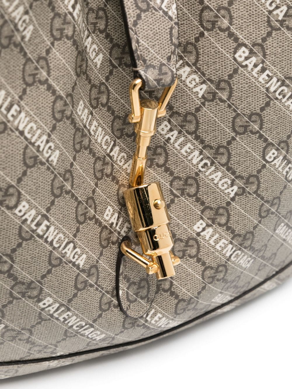 Pre-owned Gucci X Balenciaga The Hacker Project Gg Supreme Jackie 1961 Tote Bag In Neutrals