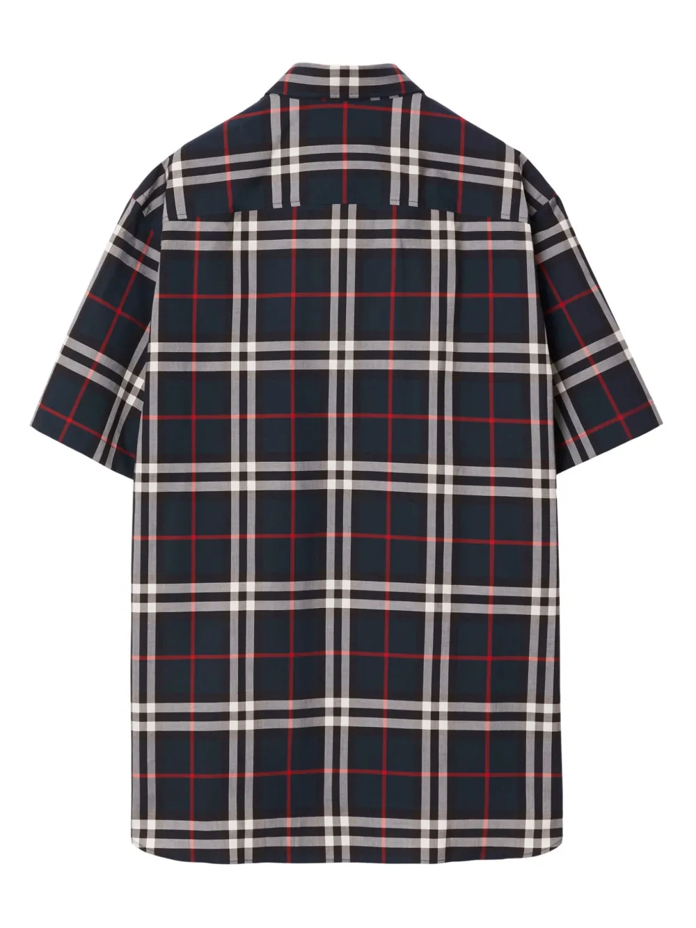 Burberry checked short-sleeve cotton shirt - Blauw