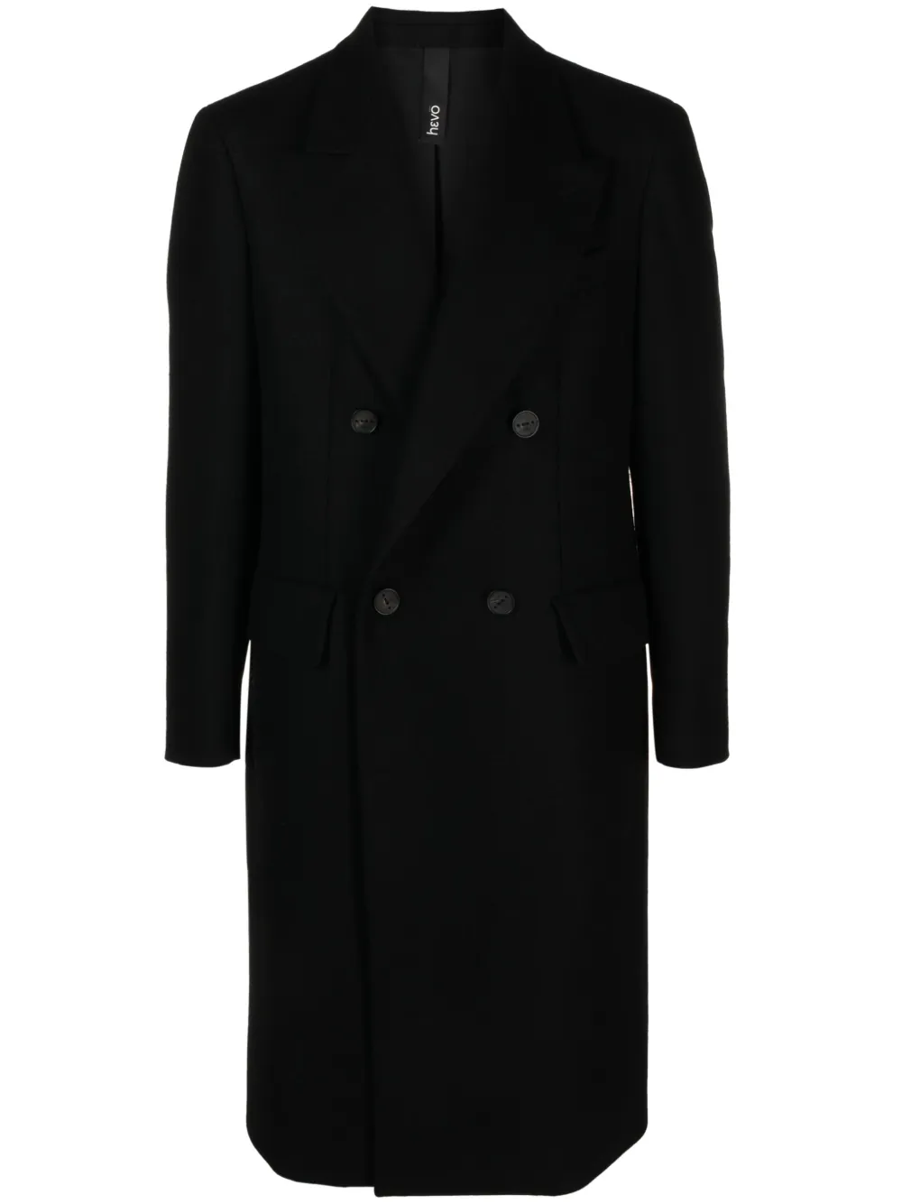 Hevo Martina Franca double-breasted coat Zwart