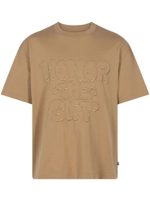 Honor The Gift Amp'D Up logo-embroidered cotton T-shirt