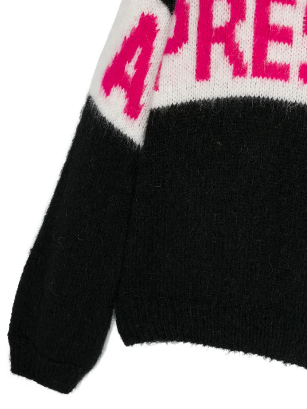 Mc2 Saint Barth Patterned-jacquard Striped Jumper In Black