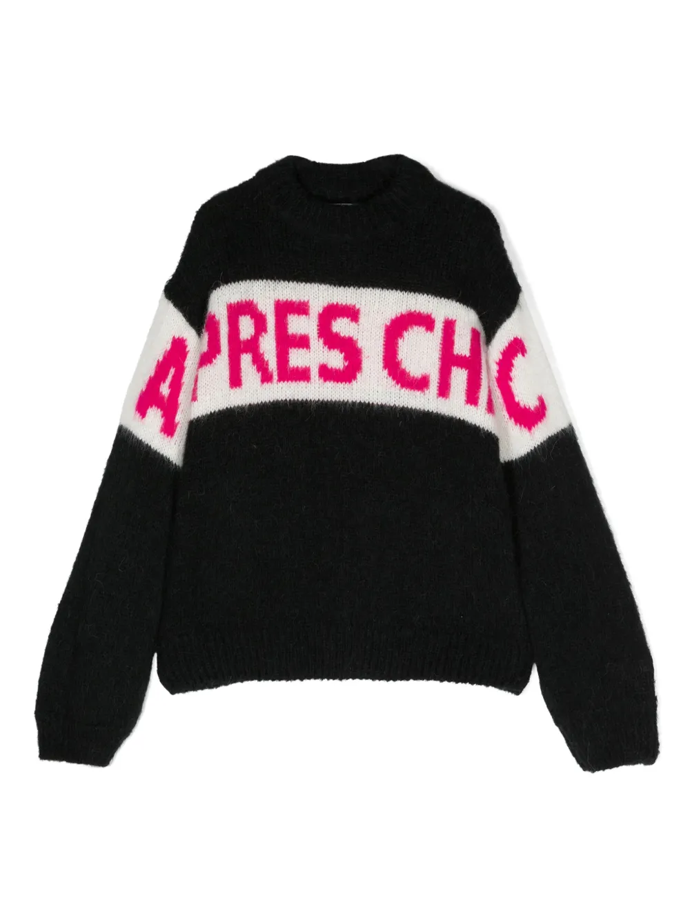 MC2 Saint Barth Kids patterned-jacquard striped jumper - Nero