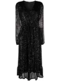 TWINSET sequin-embellished fine-ribbed midi dress - Black