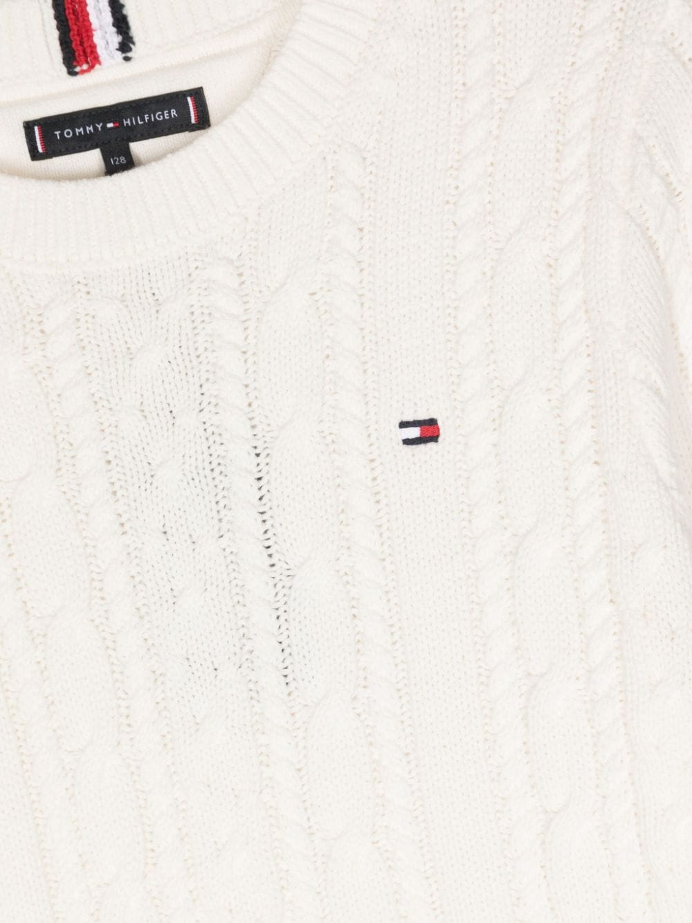 Shop Tommy Hilfiger Junior Essential Logo-embroidered Jumper In White