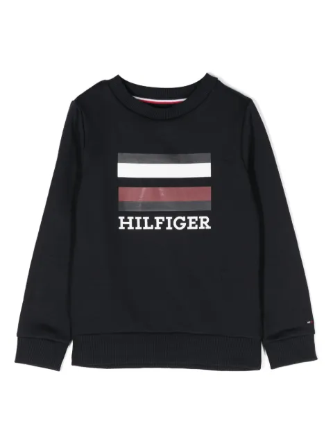 Tommy Hilfiger Junior logo-print cotton-blend sweatshirt 