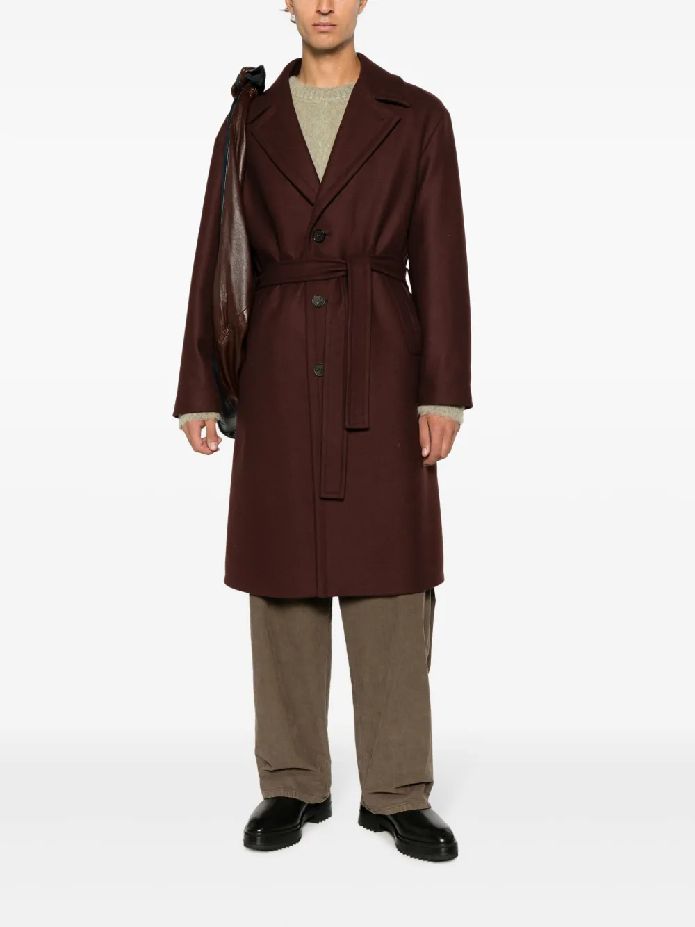 Hevo single-breasted virgin-wool coat - Rood
