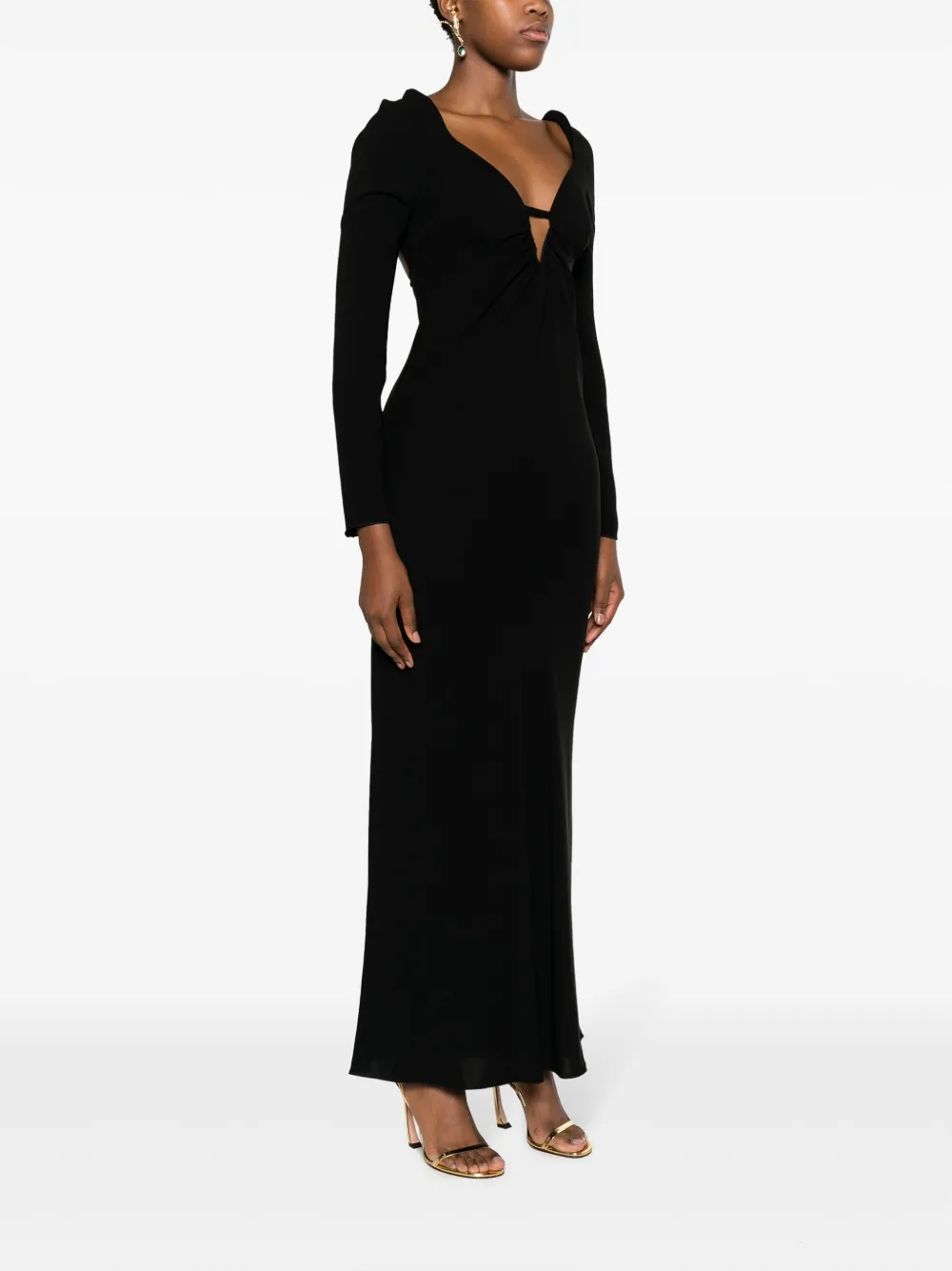 Max Mara Uitgesneden maxi-jurk Zwart