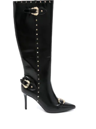 Versace Jeans Couture バロックバックル ブーツ | ブラック | FARFETCH JP