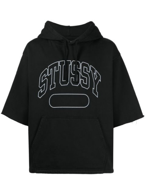 Stüssy logo-print short-sleeve hoodie