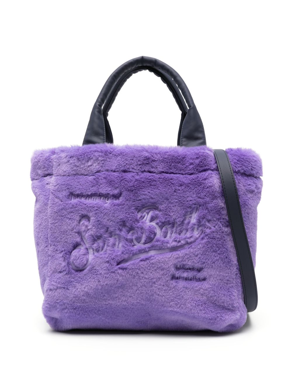 Mc2 Saint Barth Kids' Colette Faux-fur Shoulder Bag In Purple