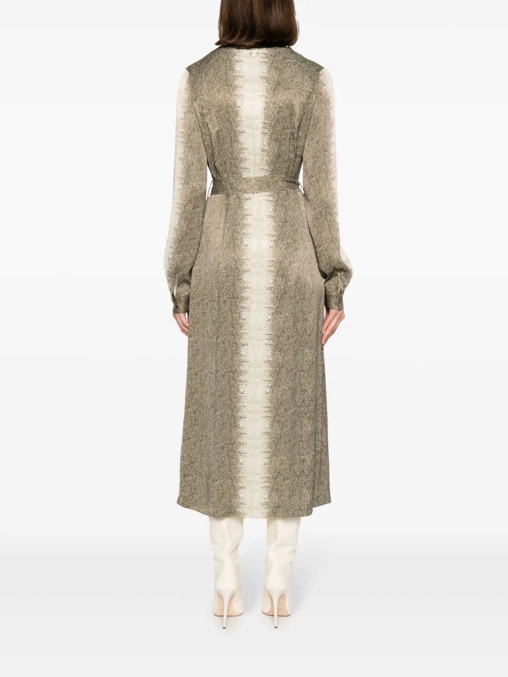 Twinset Lizard print Belted Midi Dress In Neutrals ModeSens Twinset Lizard print Belted Midi Dress In Neutrals ModeSens