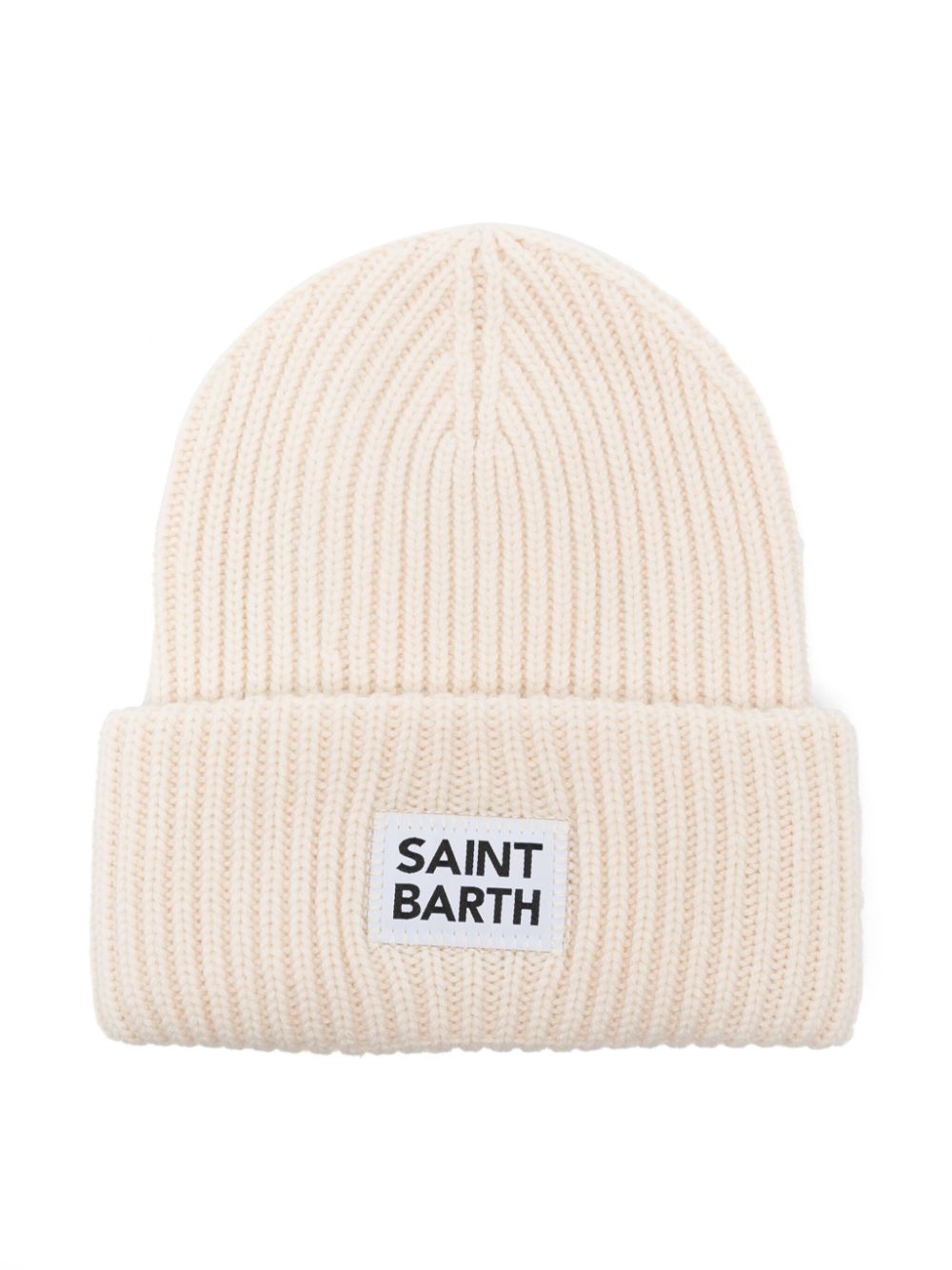 Mc2 Saint Barth Kids' Berry Ribbed-knit Beanie In White