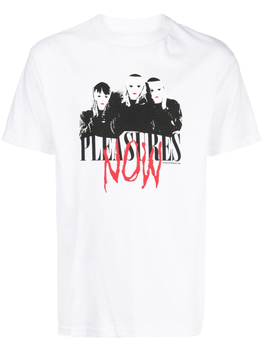 Shop Pleasures Masks Cotton T-shirt In White