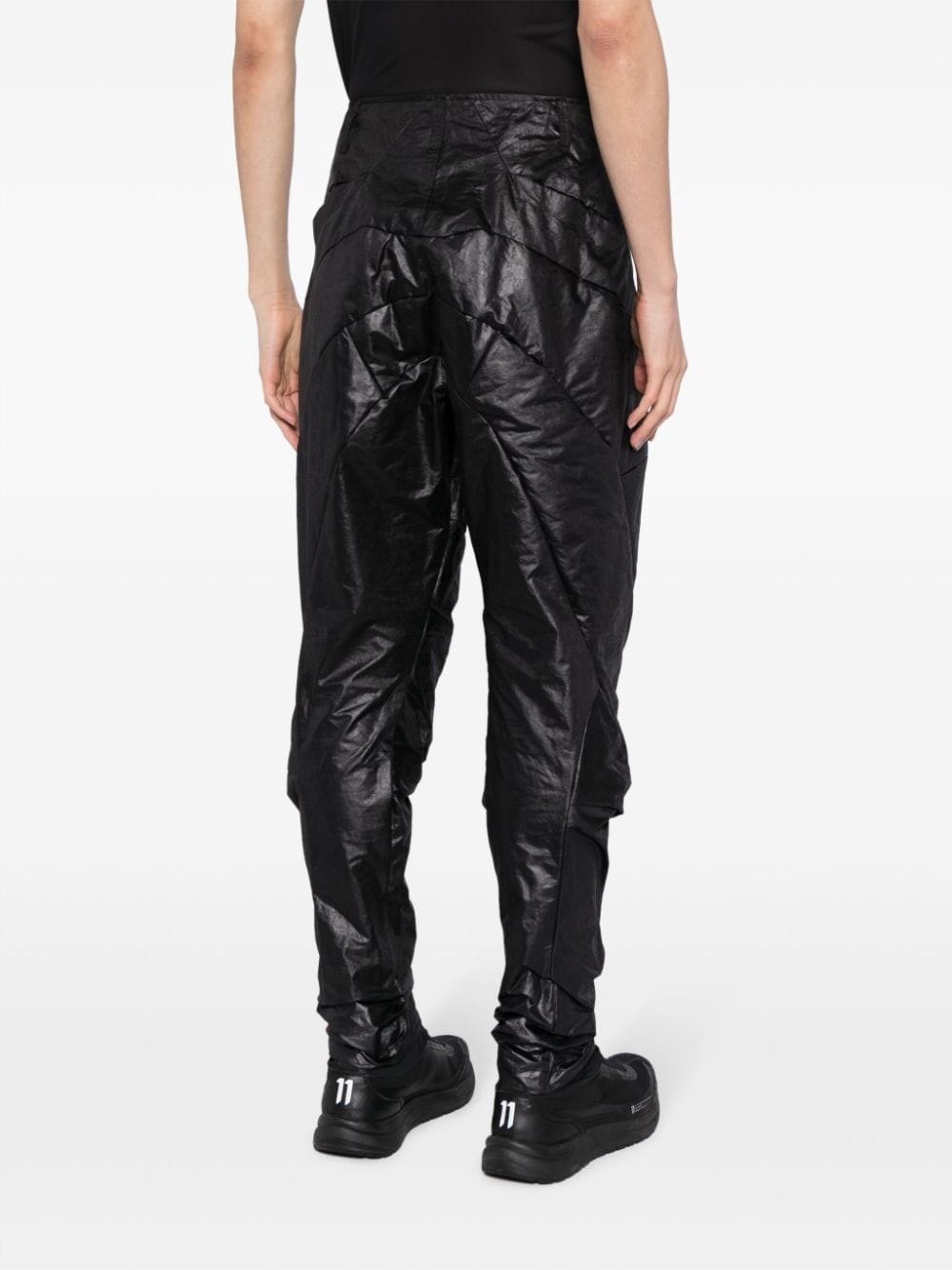 Shop Julius Padded Tapered Trousers In Black