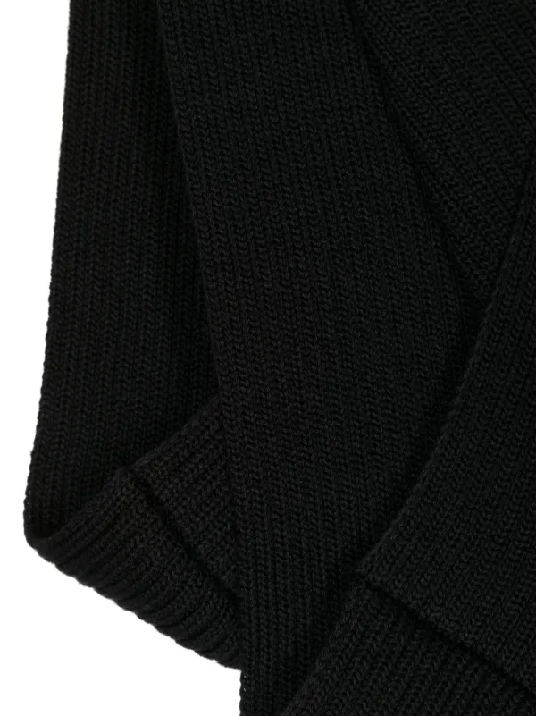 Julius Ribbed circular-design Scarf | Black | FARFETCH IN