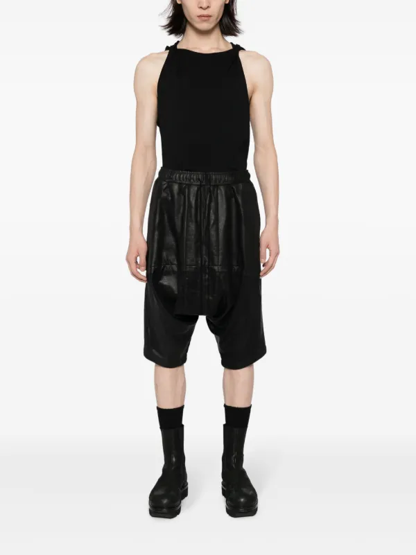 Julius bonded-seam Drawstring drop-crotch Shorts | Black