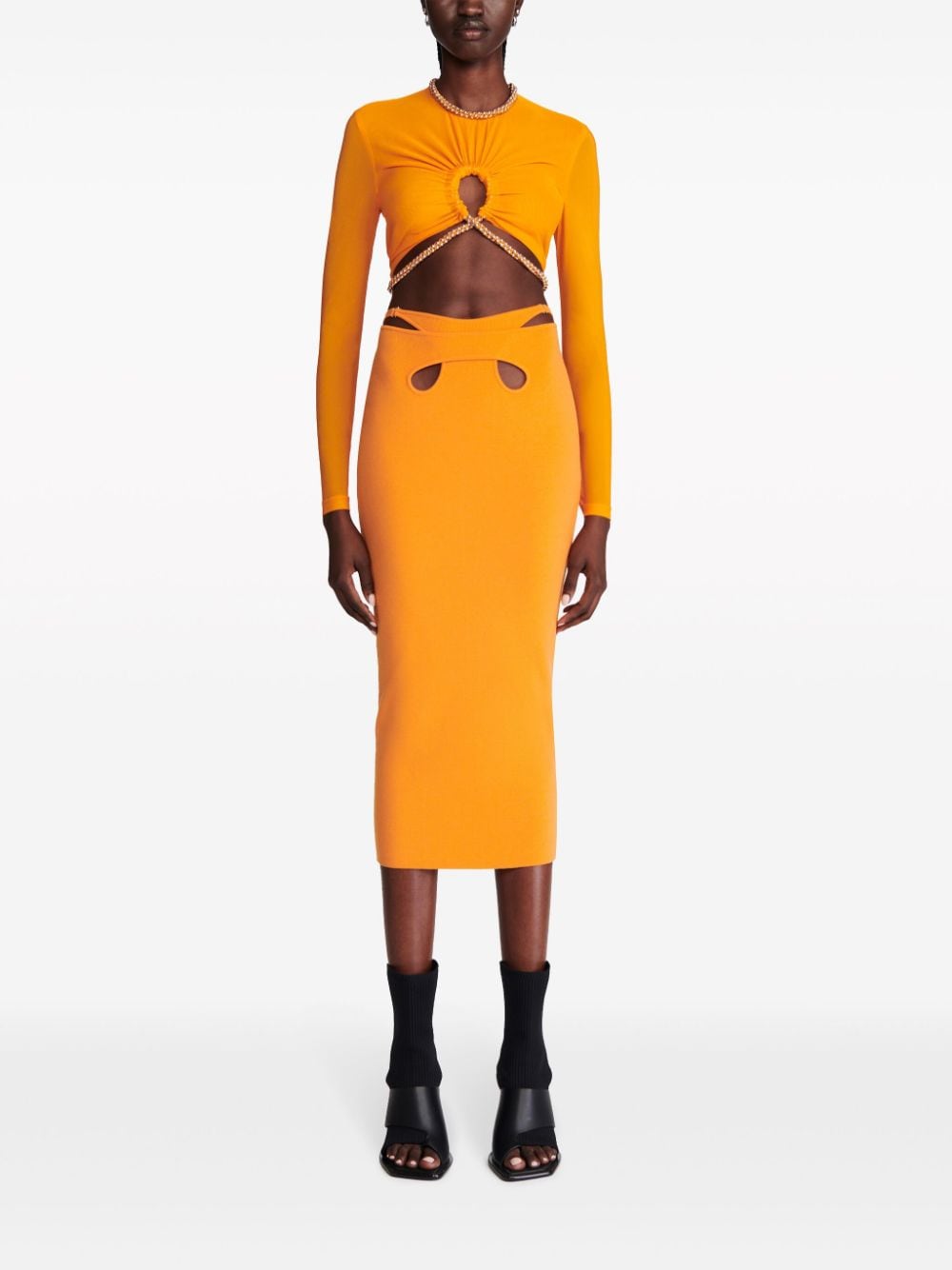 Shop Dion Lee Barball Rope Cropped Top In Orange