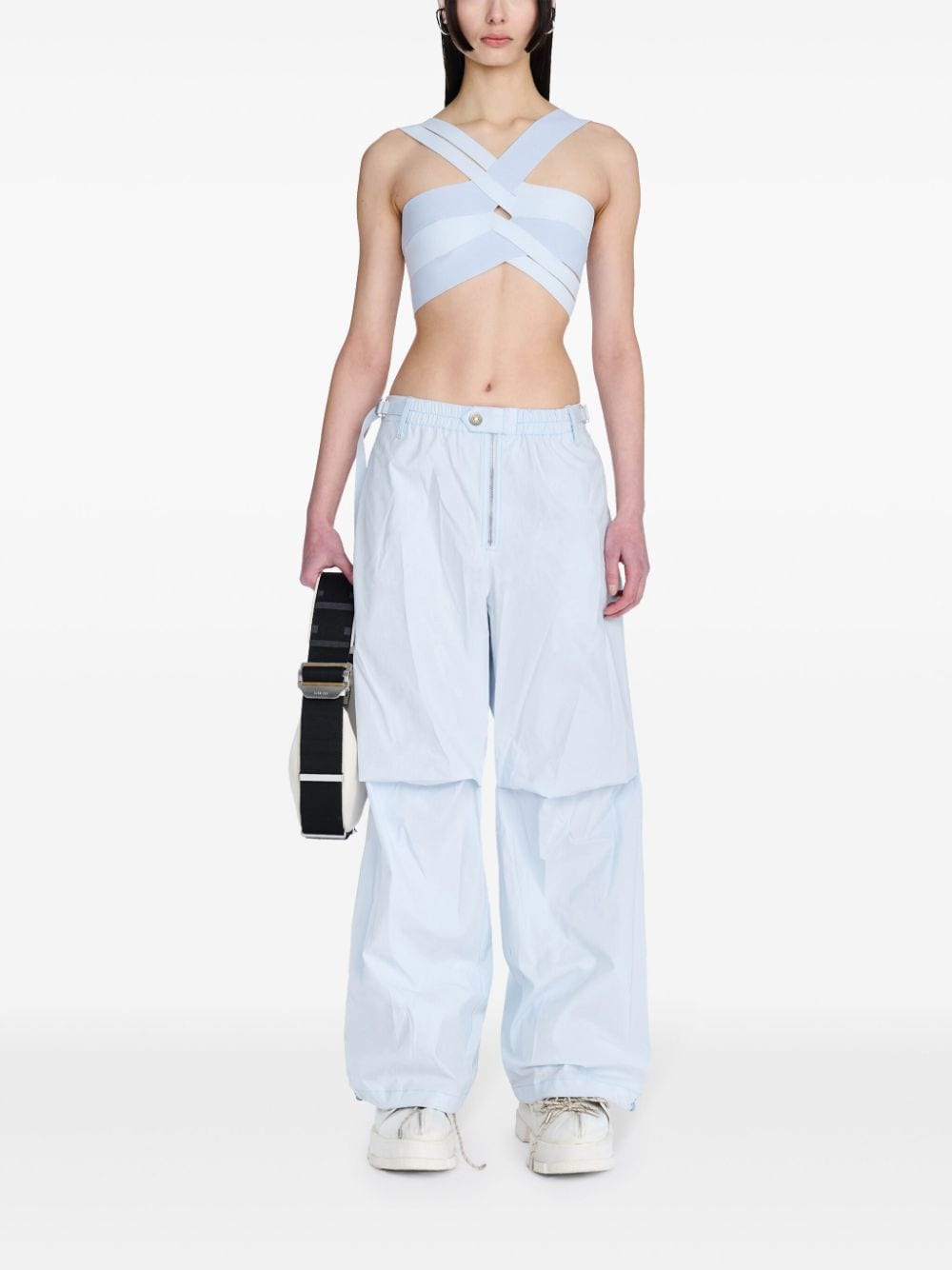 Shop Dion Lee Multi-strap Cropped Top In Blue