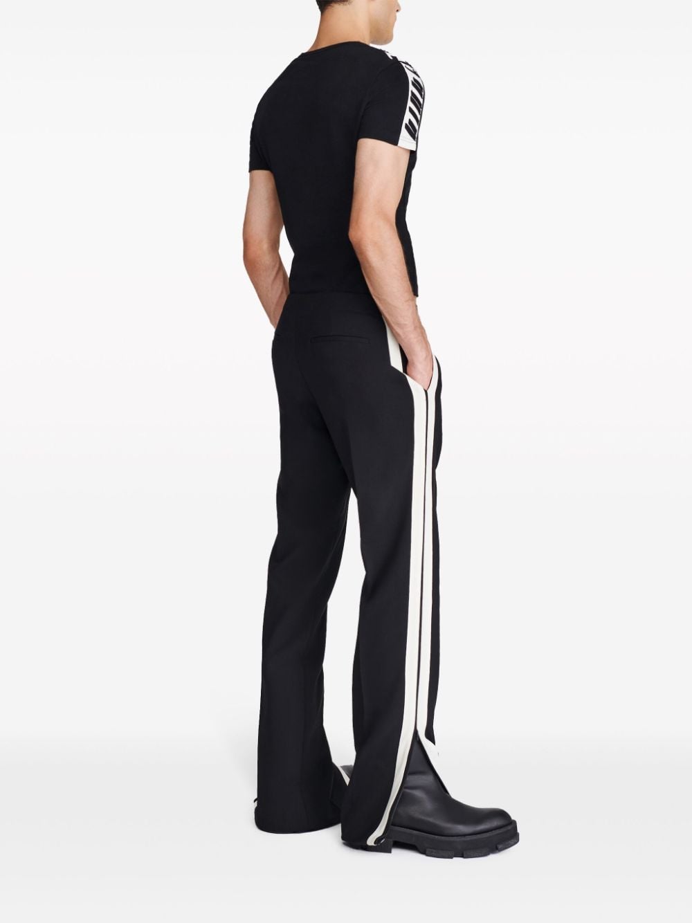 Dion Lee Broek van wolblend met zijstreep Zwart