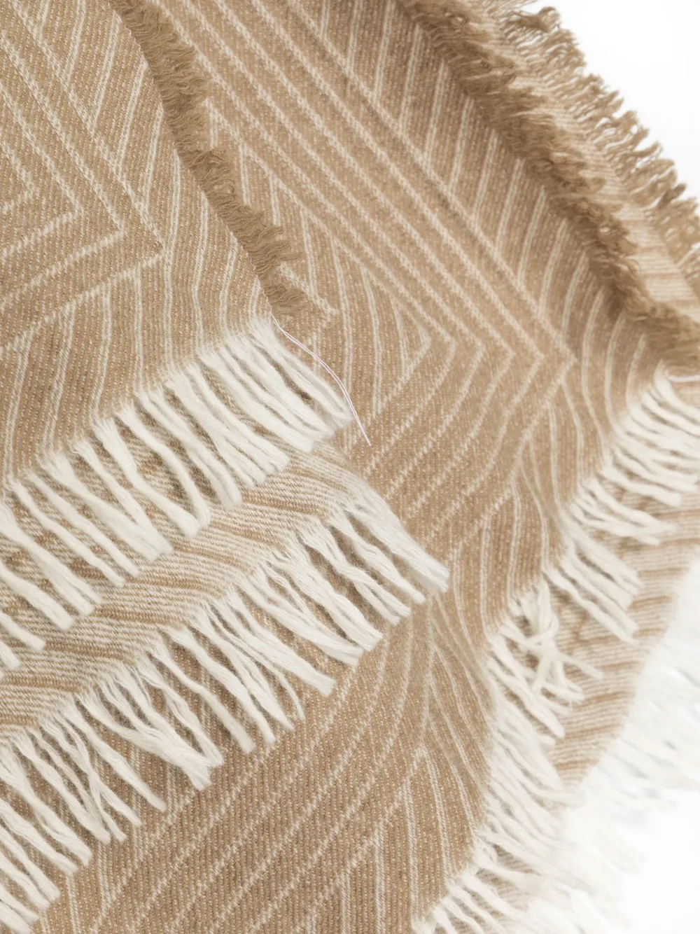 Shop Totême Striped Monogram Wool Scarf In Neutrals