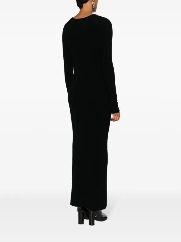 TOTEME Ribbed wool-blend Dress | Black | FARFETCH