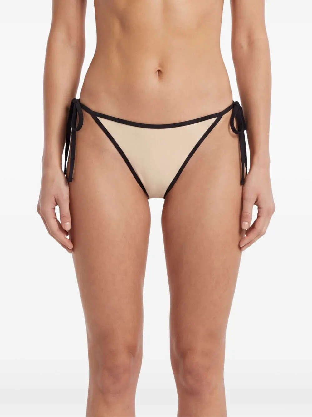 TOTEME Gestreepte gestrikte bikinislip Beige
