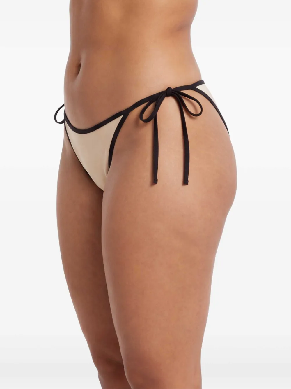 TOTEME Gestreepte gestrikte bikinislip Beige