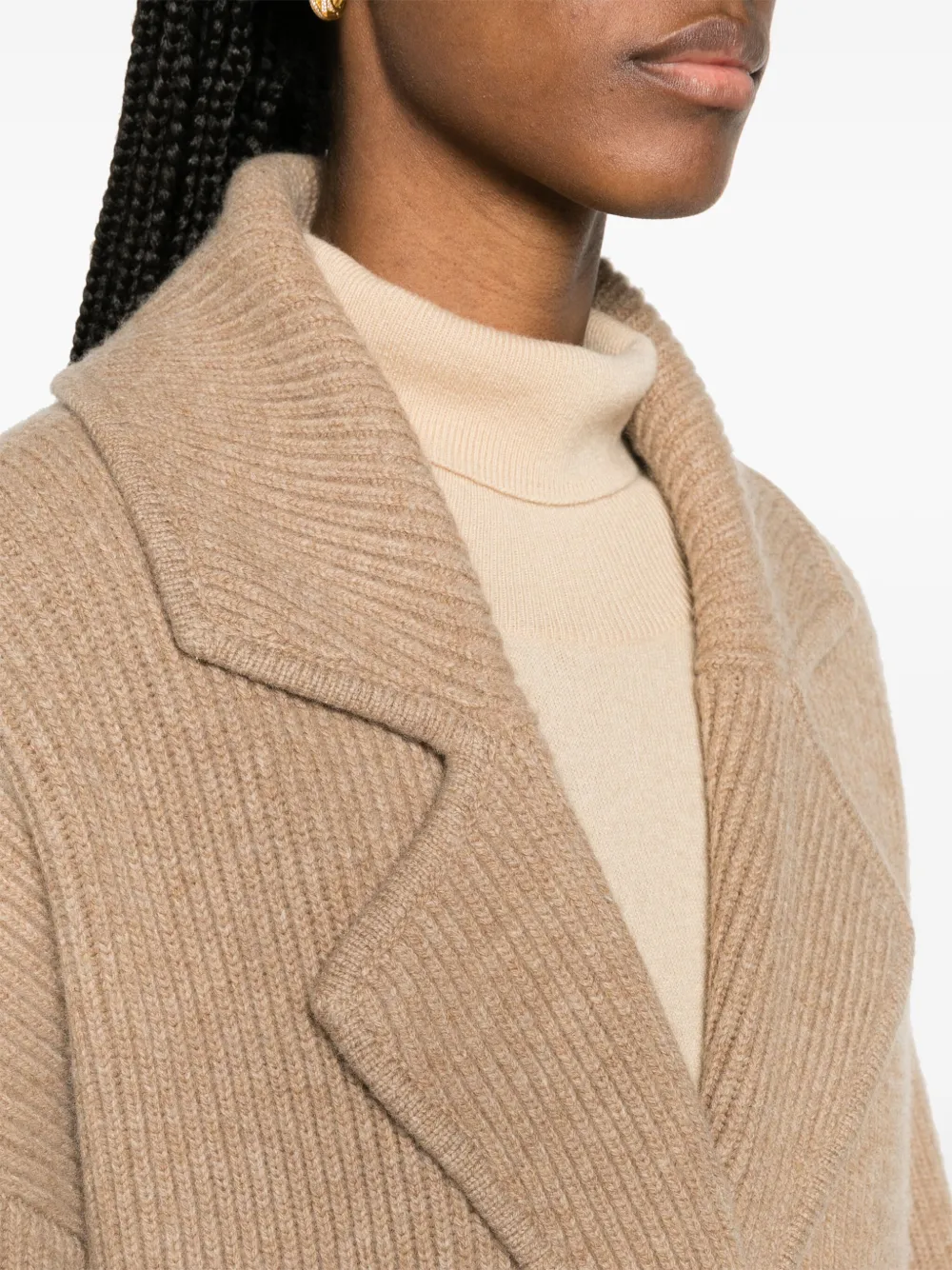 Shop Totême Drop-shoulder Ribbed-knit Cardigan In Neutrals