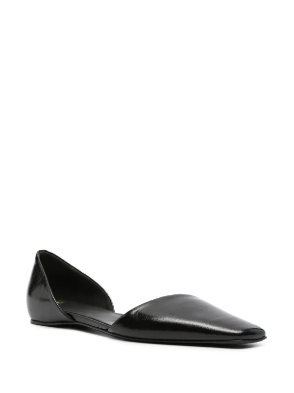 TOTEME The Asymmetric d'Orsay Ballerina Shoes | Black | FARFETCH
