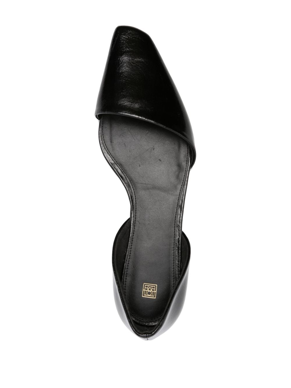 Shop Totême The Asymmetric D'orsay Ballerina Shoes In Black