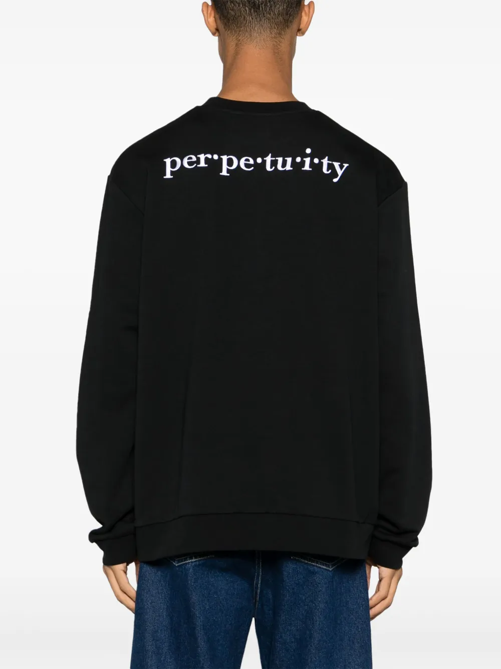 Raf Simons X Fred Perry Sweater met geborduurde tekst Zwart