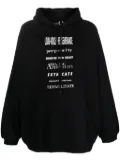 Raf Simons X Fred Perry slogan-patches cotton hoodie - Black