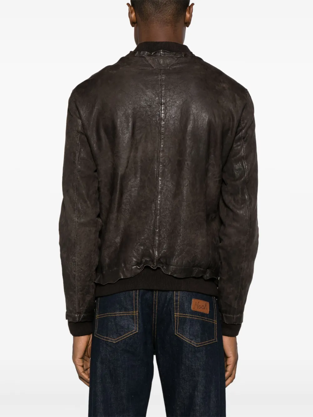 Shop Salvatore Santoro Cracked Leather Jacket In Brown