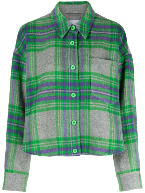 JNBY plaid-pattern button-up jacket
