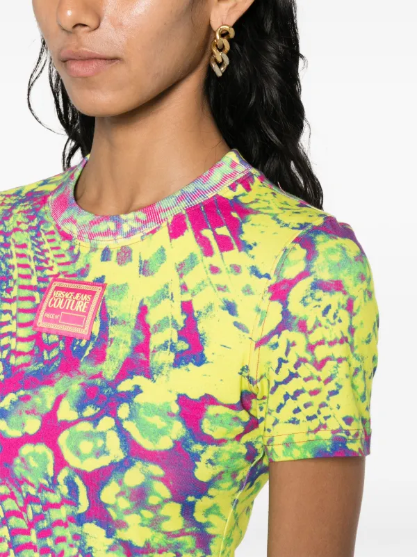VERSACE JEANS COUTURE Tシャツ ど派手 マルチカラー VERSACE JEANS