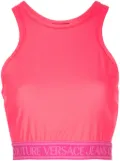 Versace Jeans Couture logo-jacquard jersey crop top - Pink
