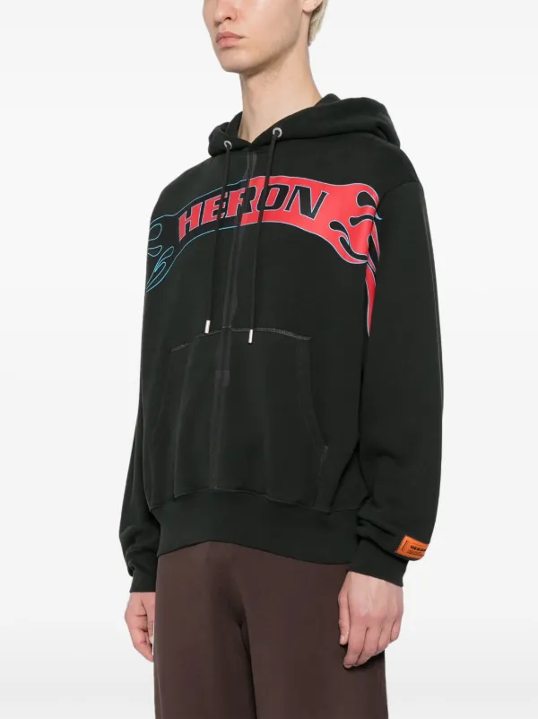 Heron Preston logo-print zip-up Hoodie | Green | FARFETCH